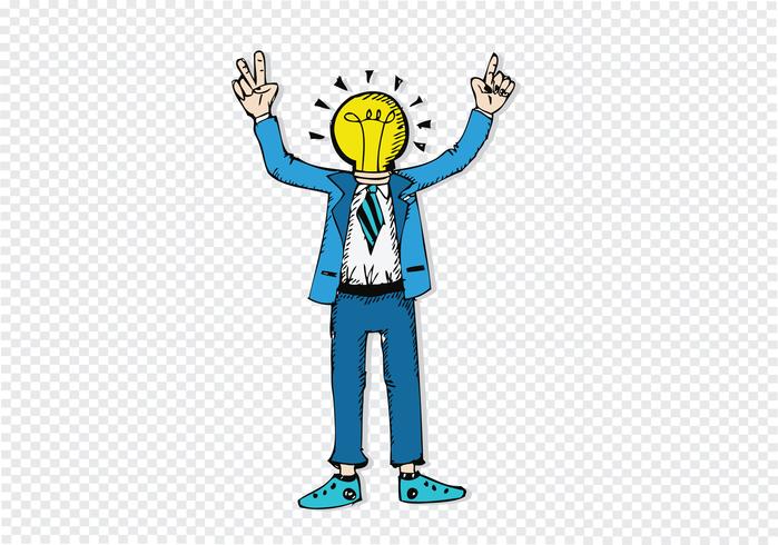 Cartoon man thinking style illustration vector