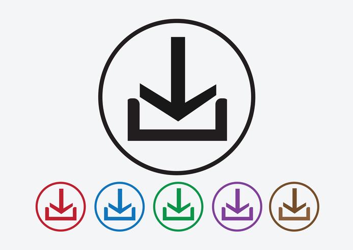 Icono de descarga y botón de símbolo de carga vector