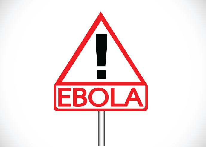 road warning exclamation point warns about Ebola virus concept  vector