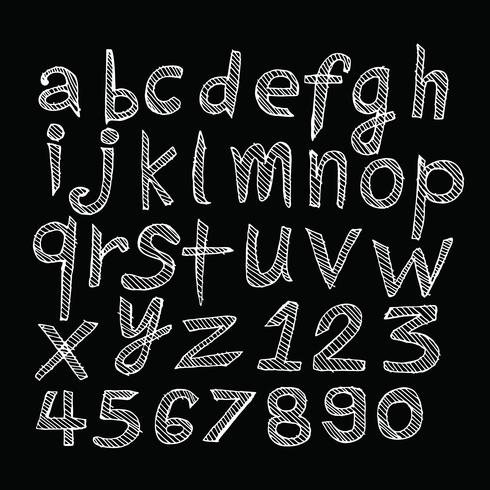 Hand drawn letters font written with a pen vector