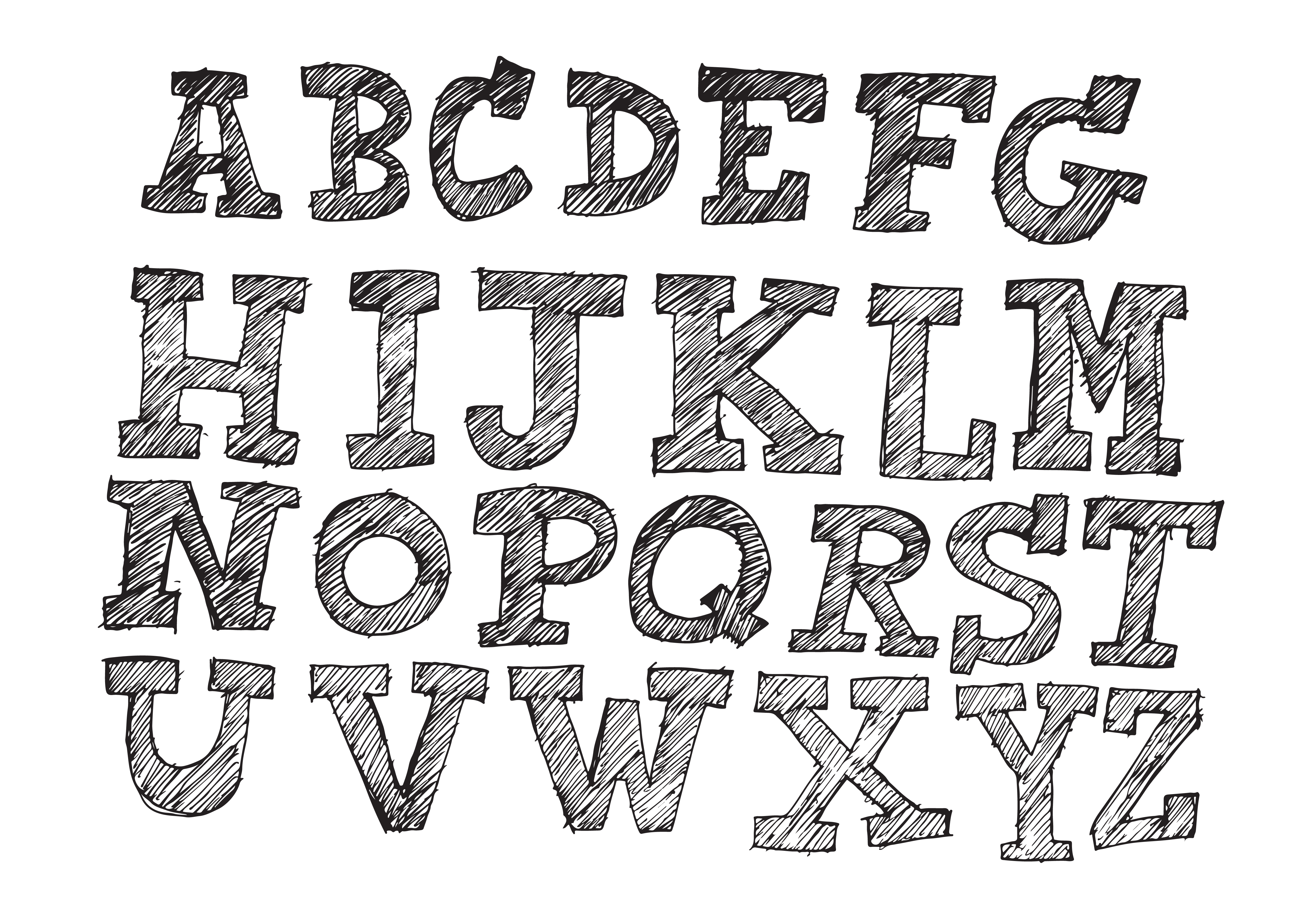Hand Drawn Letters Font Written With A Pen 645539 Vector Art At Vecteezy