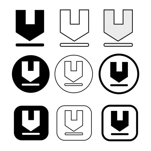 set of simple sign download icon vector