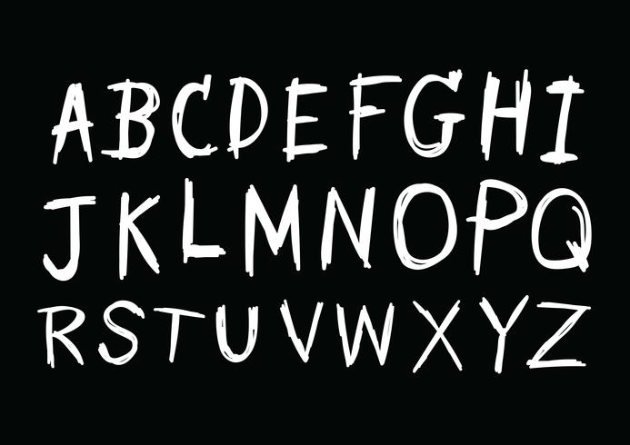 Hand drawn letters font written with a pen  vector