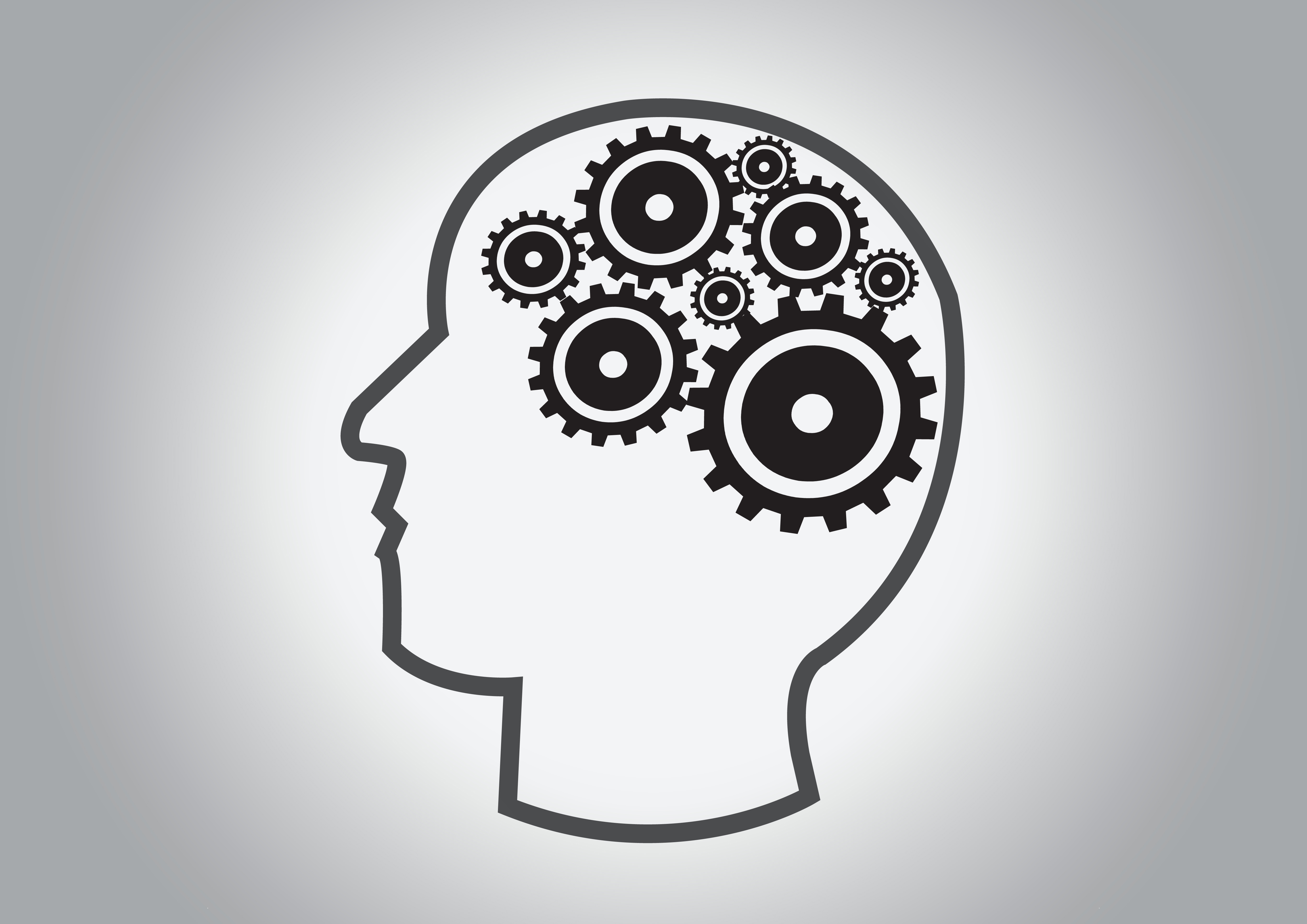 Human Head And Gears Brain Idea Concept 645635 Vector Art At Vecteezy