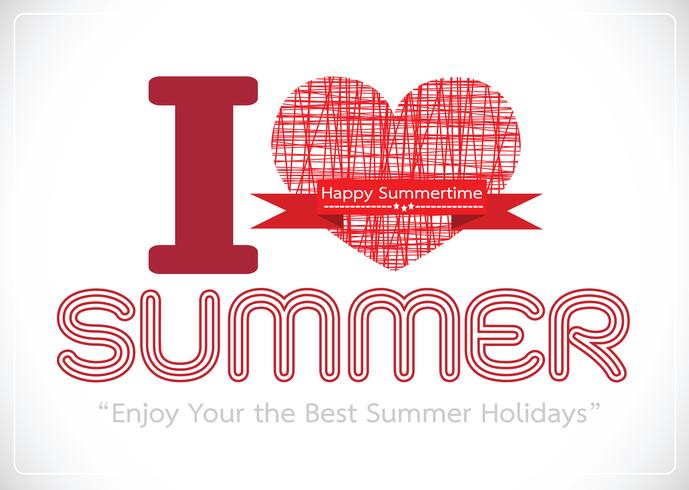 I love Summer concept  idea design card vector