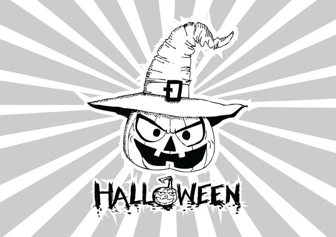 Tarjeta de halloween con calabaza vector