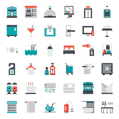 Hotel Service flat icon vector