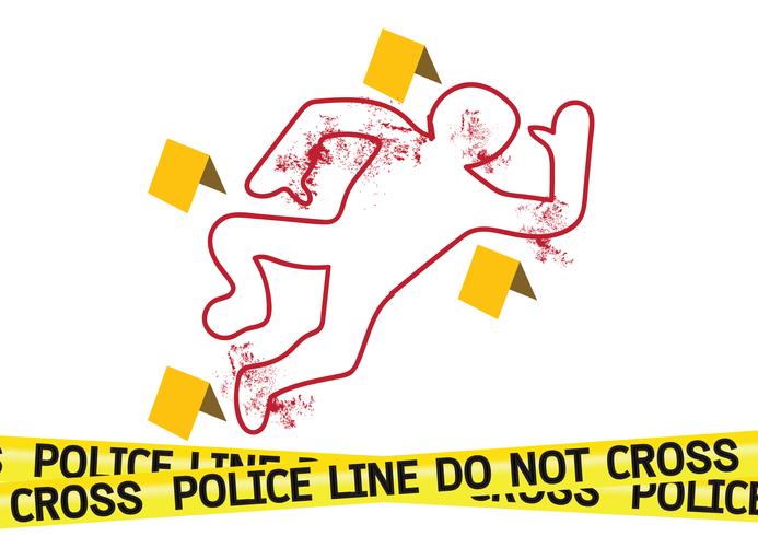 Crime scene danger tapes illustration vector