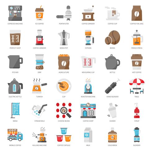 icono de equipo de café vector