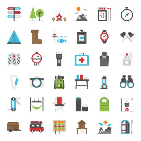 Camping flat icon vector