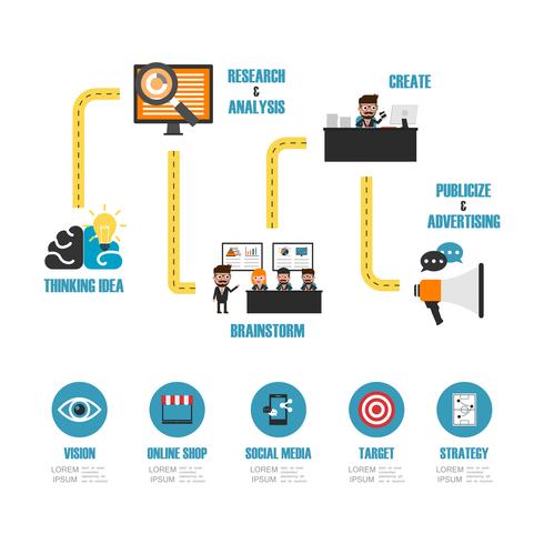 infografía marketing online vector