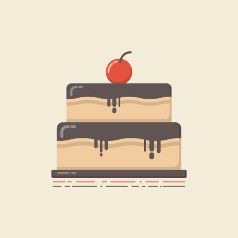 retro flat cake vector