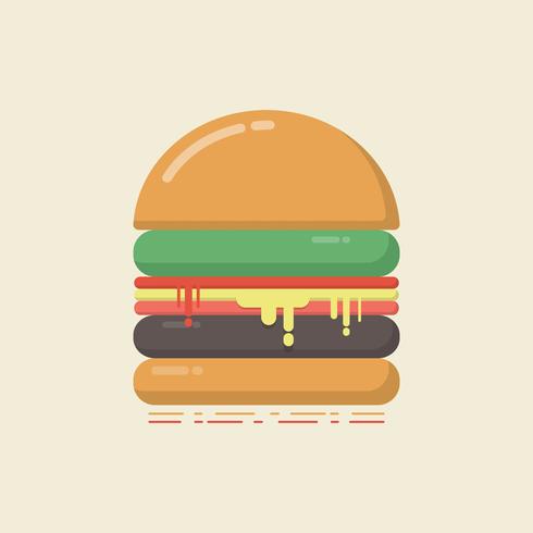 retro flat hamburger vector