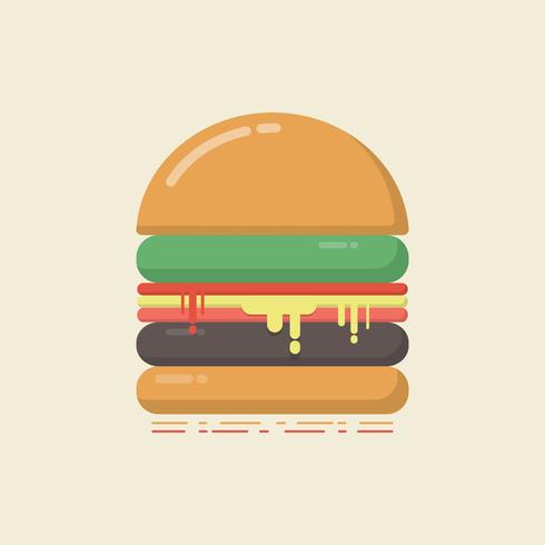 retro flat hamburger vector