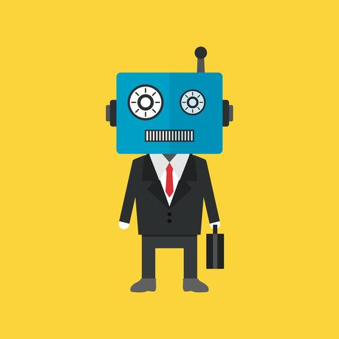 robot businessman in uniform vector