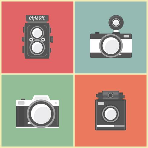 retro camera set vector