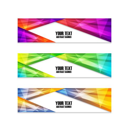 conjunto de banners de colores vector