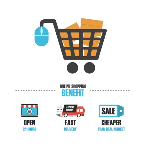 online shop benefit vector