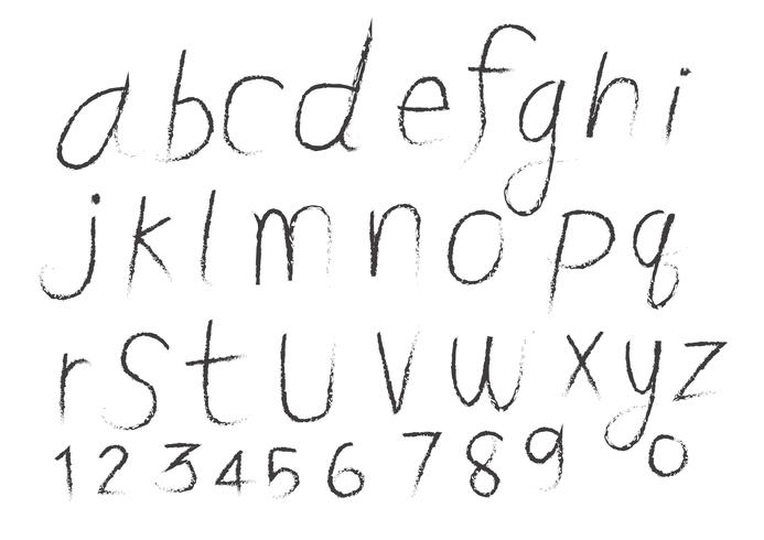 Alfabeto de letras dibujadas mano escrito con pincel vector