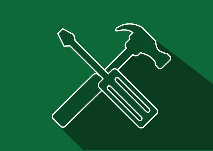 Tools and Hammer  icon vector