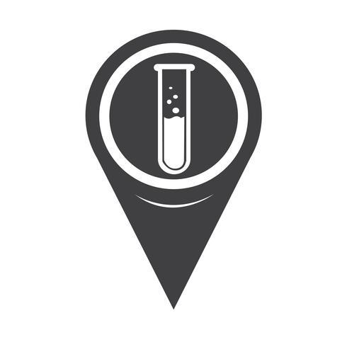 Map Pointer Lab Tube Icon vector