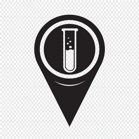 Map Pointer Lab Tube Icon vector