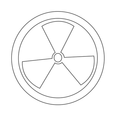 Icono de signo de radiactividad vector