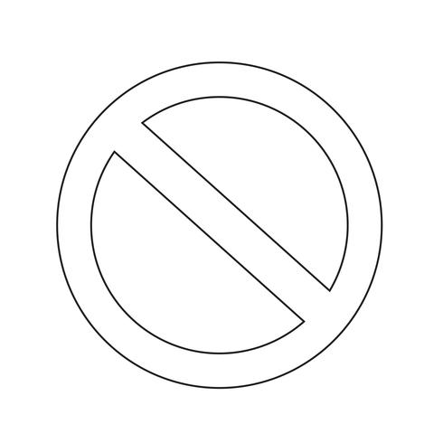 icono de símbolo de prohibición en blanco vector