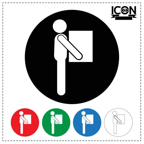 Icono de caja móvil de hombre vector