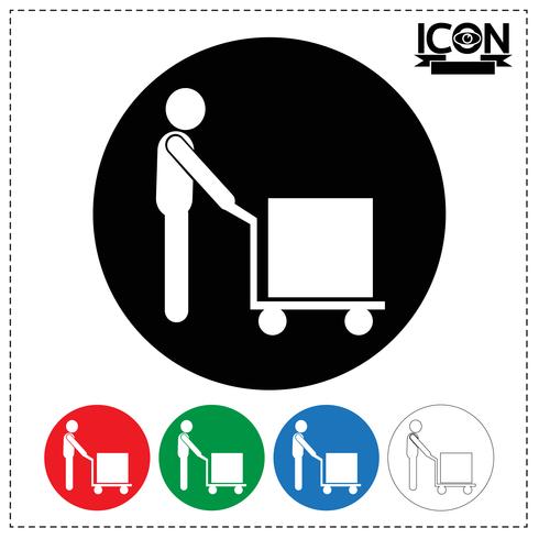 Icono de caja móvil de hombre vector