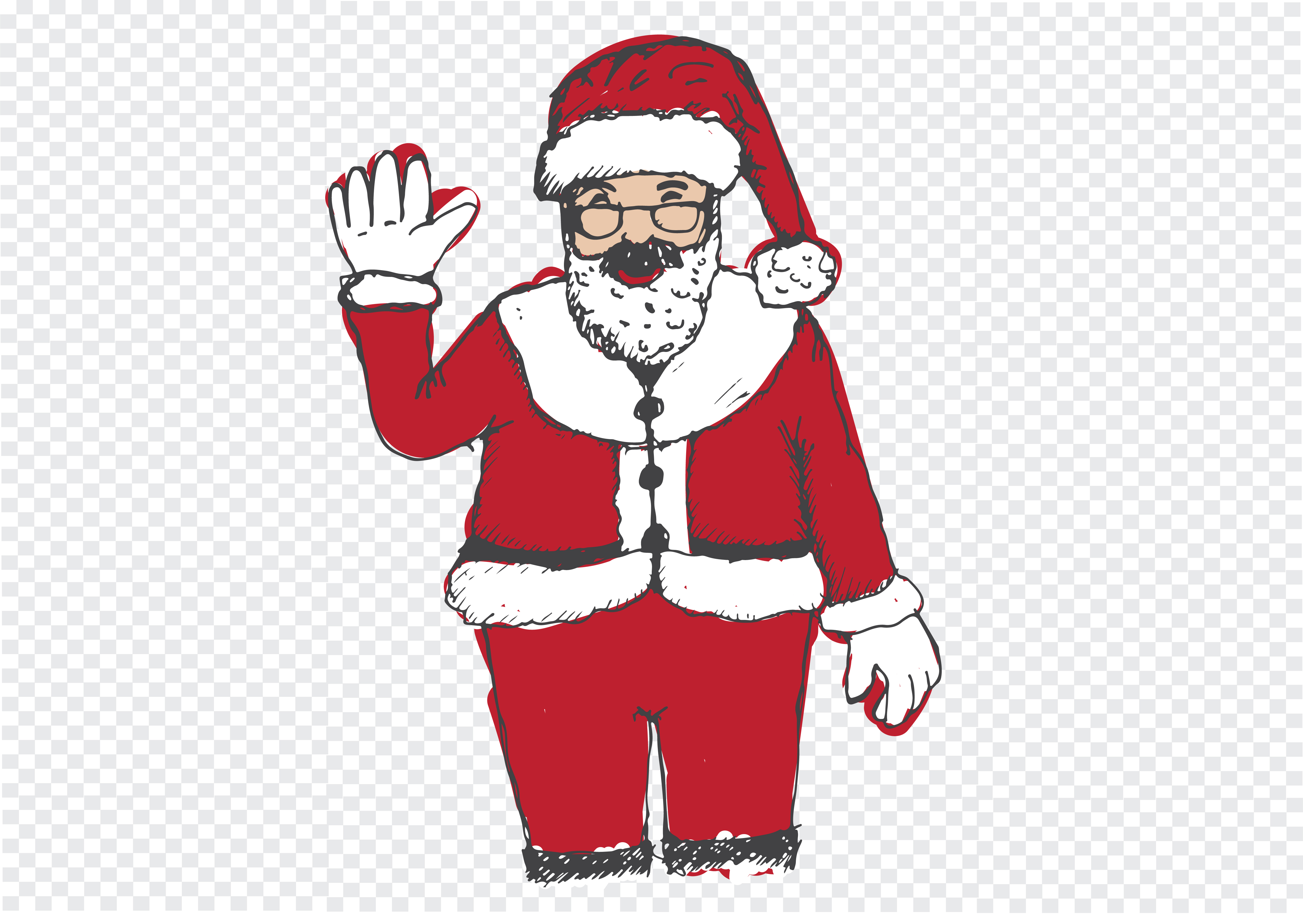 Download Santa Claus for Christmas hand drawn 646195 Vector Art at Vecteezy