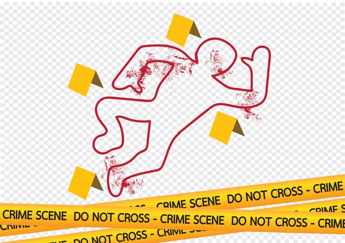 Crime scene danger tapes illustration vector