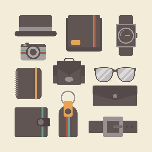 retro leather gadget set vector