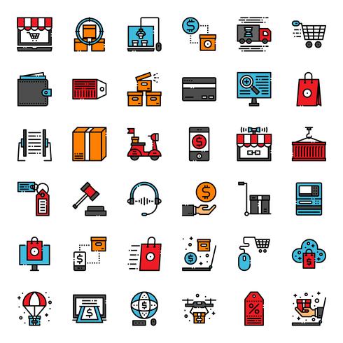 icono de compras en línea vector