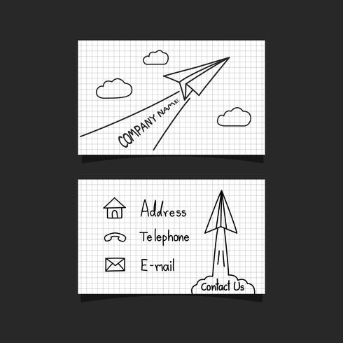 paper plane business card vector