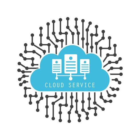 digital cloud server vector