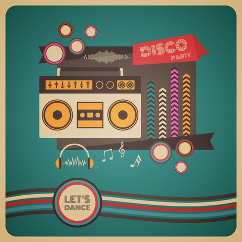 boombox disco party poster vector