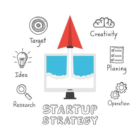 paper plane startup drawing vector