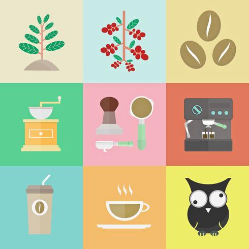 retro coffee icon vector