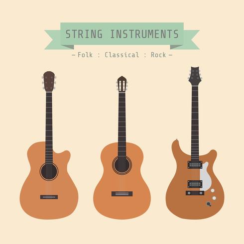 retro string instrument vector