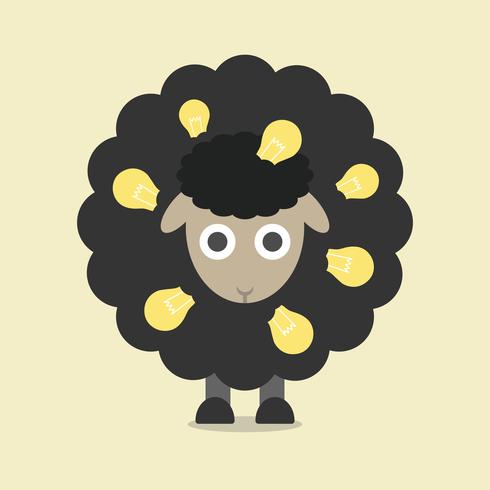 black sheep, retro style vector