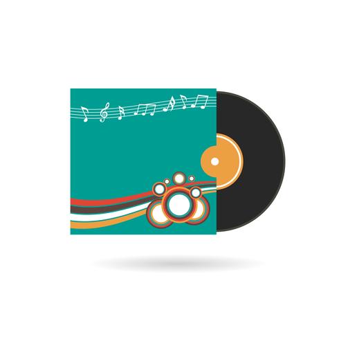 cd record with cover vector