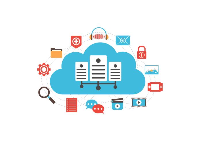 cloud server media vector