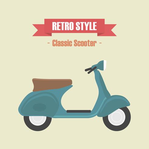 scooter azul vintage vector