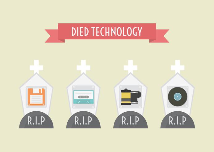 died retro technology vector