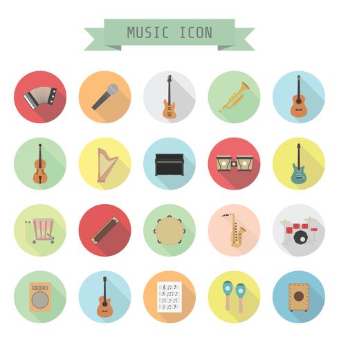 retro music icon vector