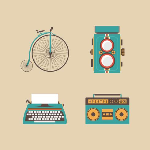 conjunto de gadgets retro vector