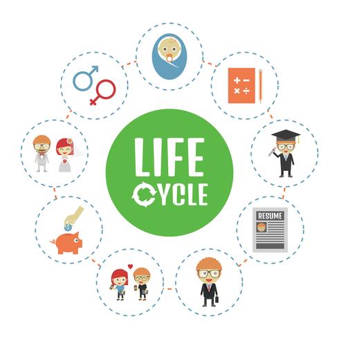icono de ciclo de vida vector