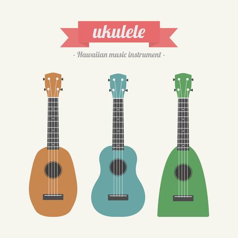 ukelele, instrumento musical hawaiano vector