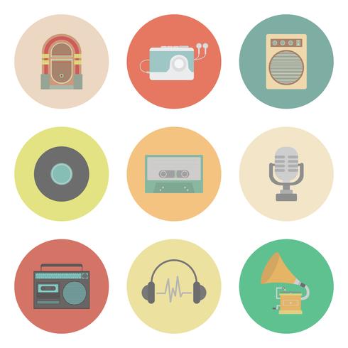 retro music icon vector